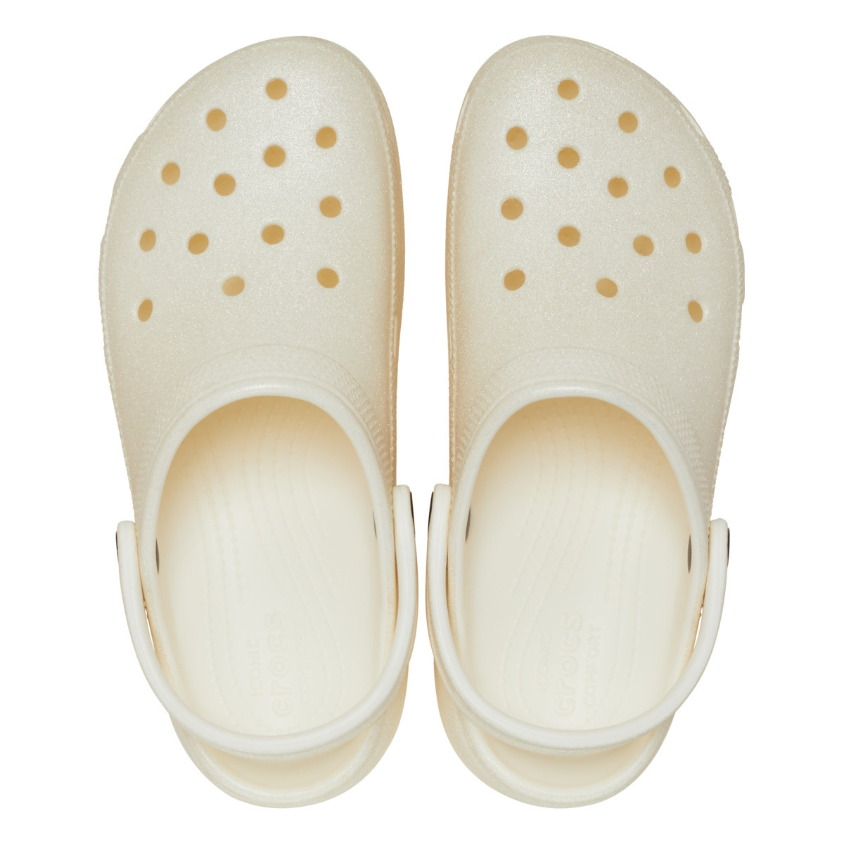 Saboți Crocs Women\'s Classic Platform Glitter Clog Alb - Chalk - 4 | YEO