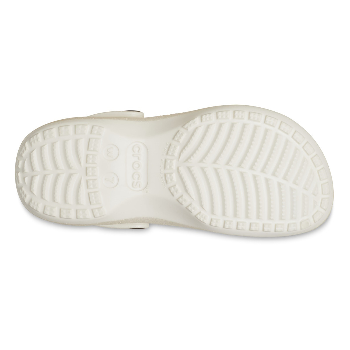 Saboți Crocs Women's Classic Platform Glitter Clog Alb - Chalk