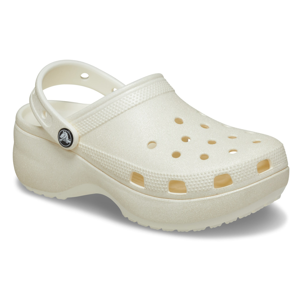 Saboți Crocs Women\'s Classic Platform Glitter Clog Alb - Chalk - 1 | YEO
