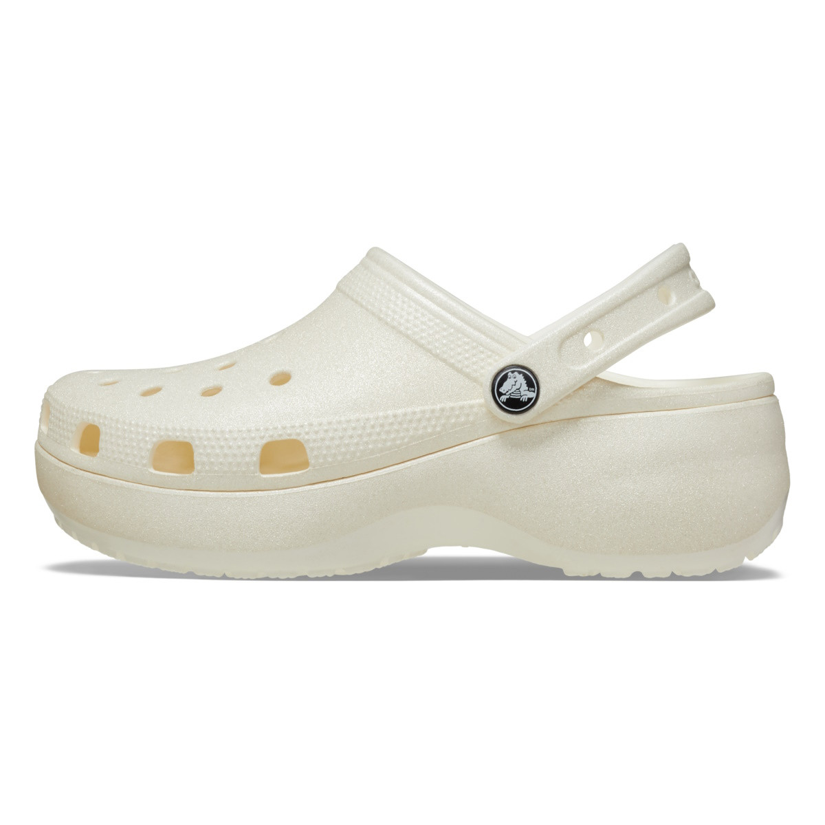 Saboți Crocs Women\'s Classic Platform Glitter Clog Alb - Chalk - 2 | YEO