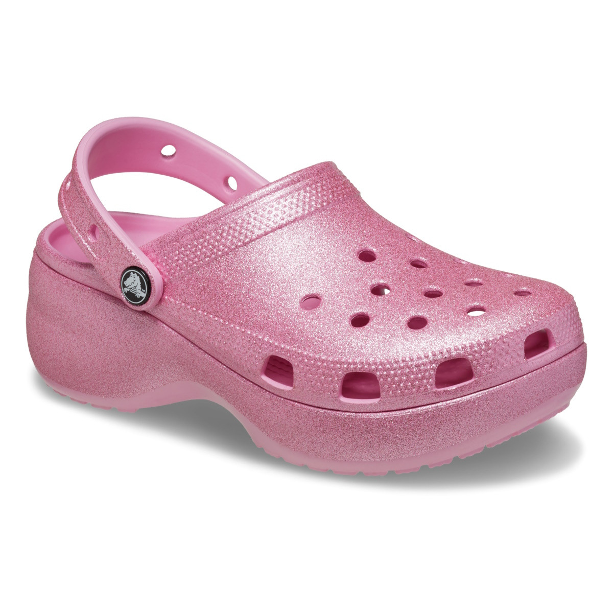 Saboți Crocs Women\'s Classic Platform Glitter Clog Roz - Pink Tweed - 1 | YEO
