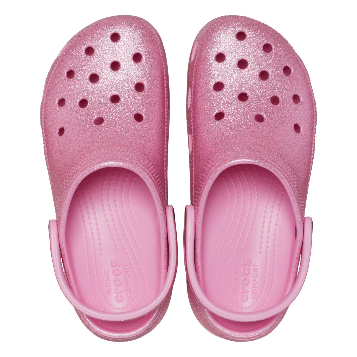 Saboți Crocs Women\'s Classic Platform Glitter Clog Roz - Pink Tweed - 4 | YEO