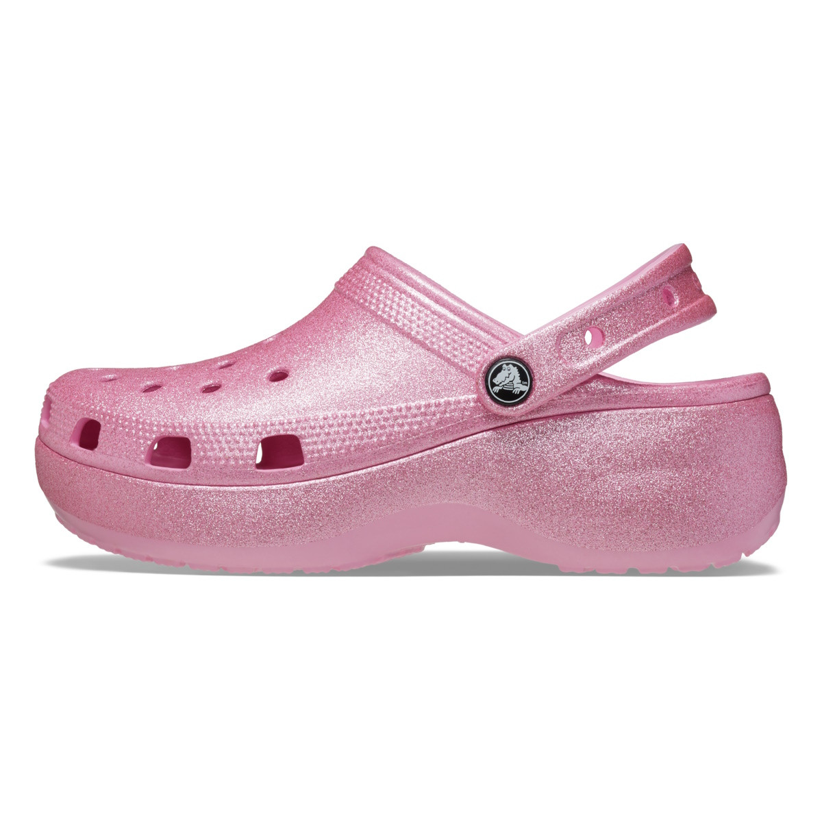 Saboți Crocs Women\'s Classic Platform Glitter Clog Roz - Pink Tweed - 2 | YEO