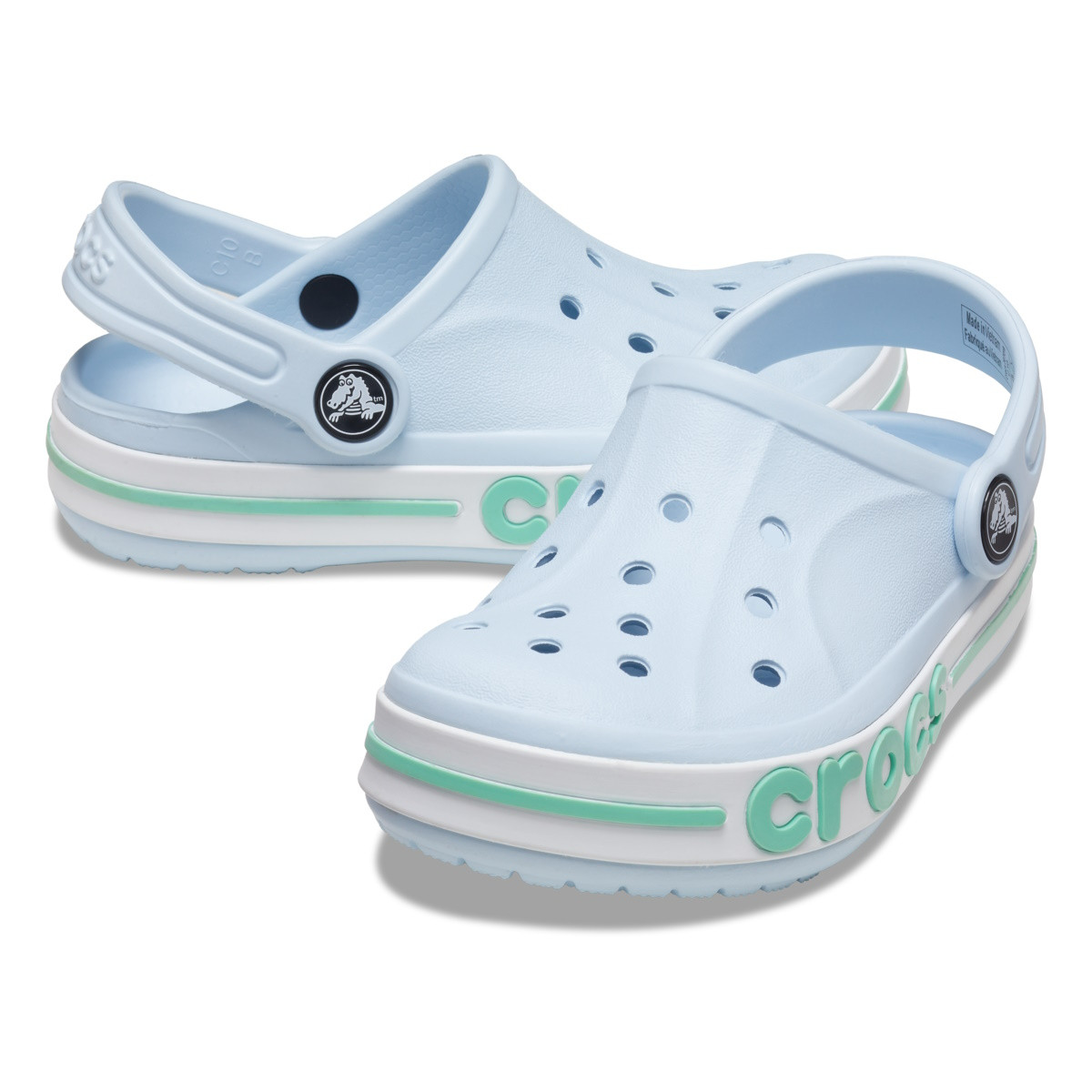 Saboti Crocs Toddler Bayaband Clog Albastru - Mineral Blue/Pistachio - 4 | YEO