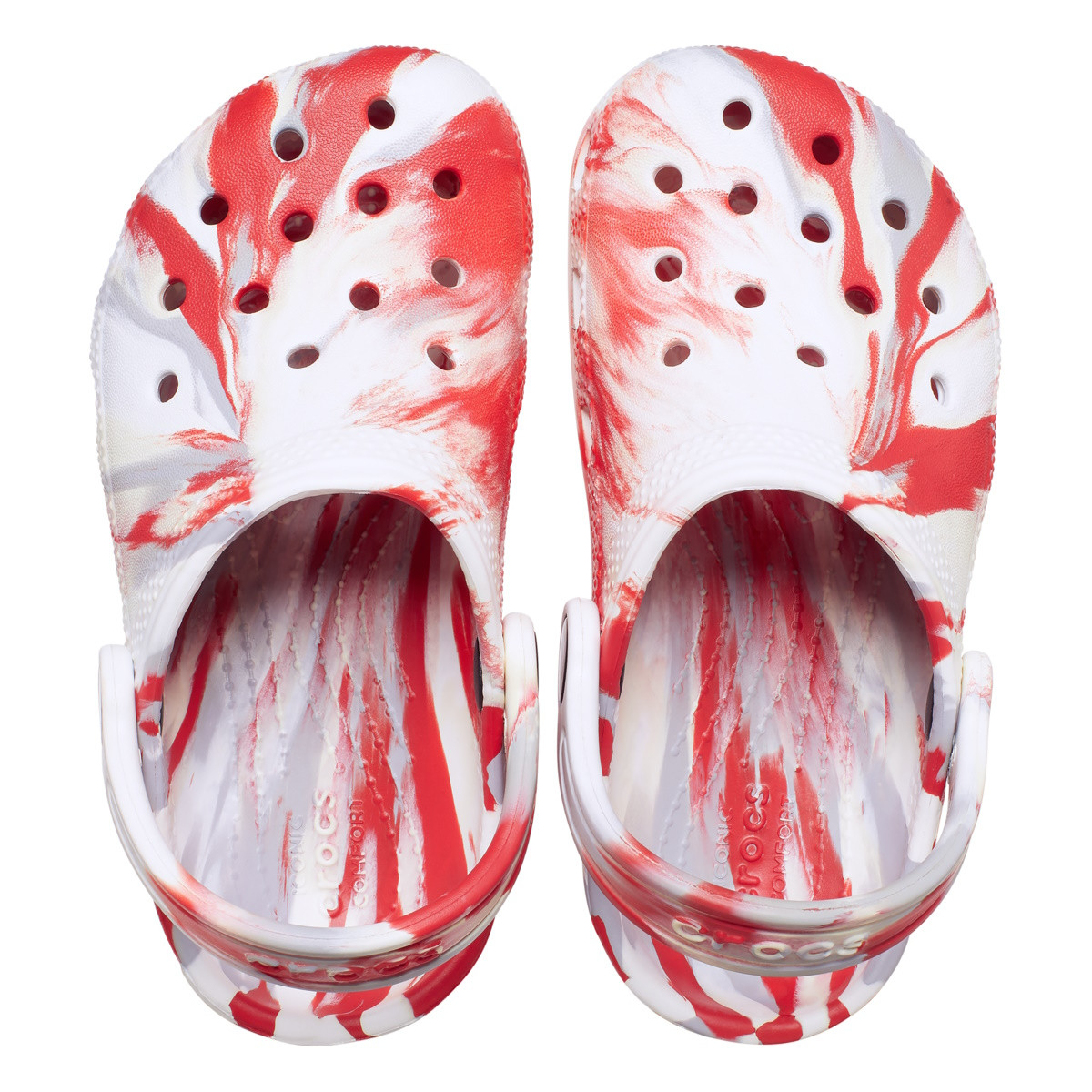 Saboti Crocs Classic Toddler Marbled Clog Alb - White/Flame - 3 | YEO