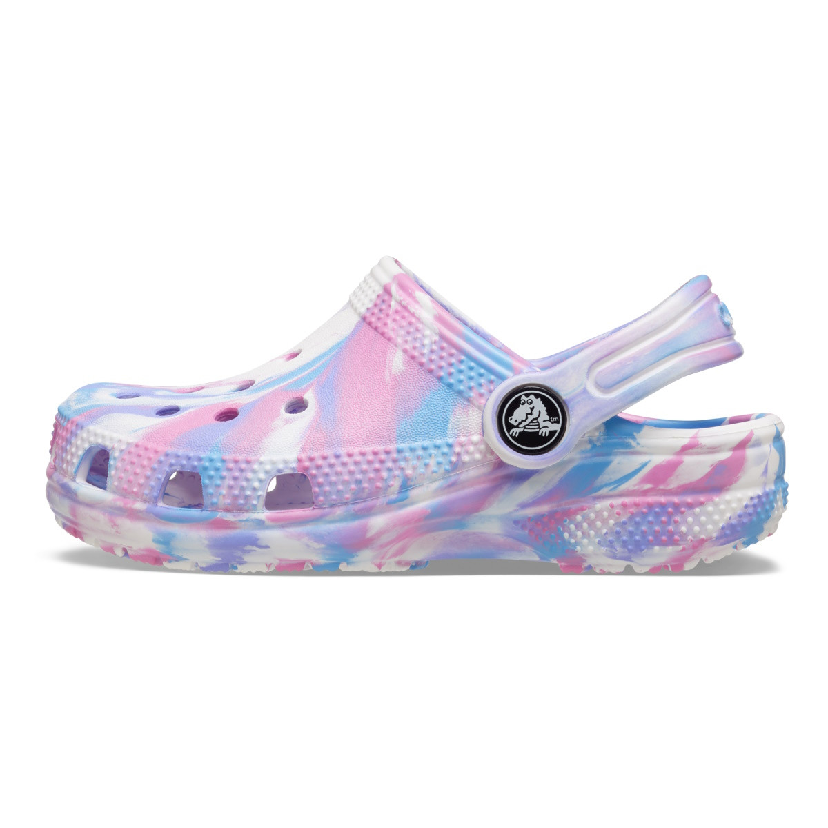 Saboti Crocs Classic Toddler Marbled Clog Multicolor - White/Pink - 2 | YEO