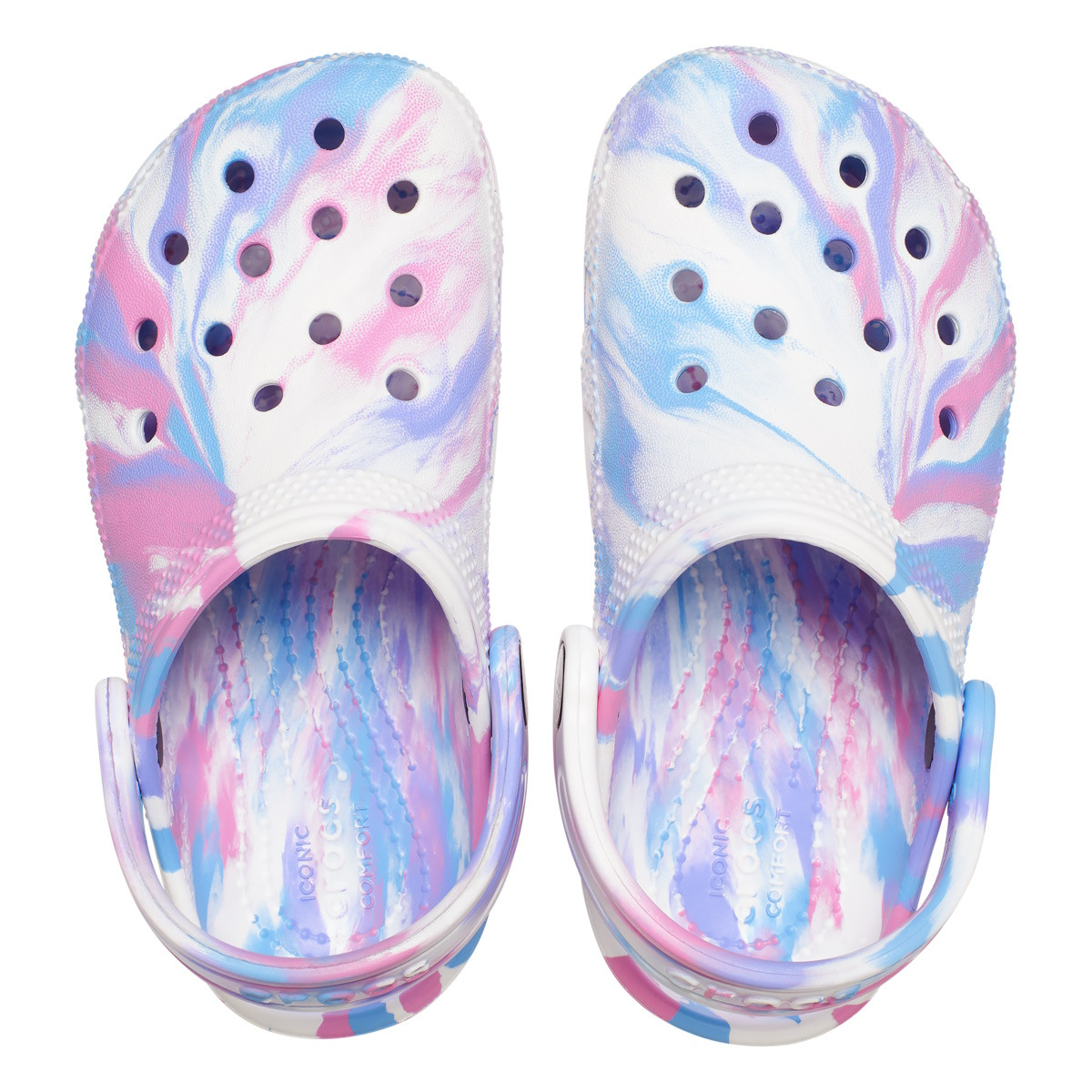 Saboti Crocs Classic Toddler Marbled Clog Multicolor - White/Pink - 4 | YEO