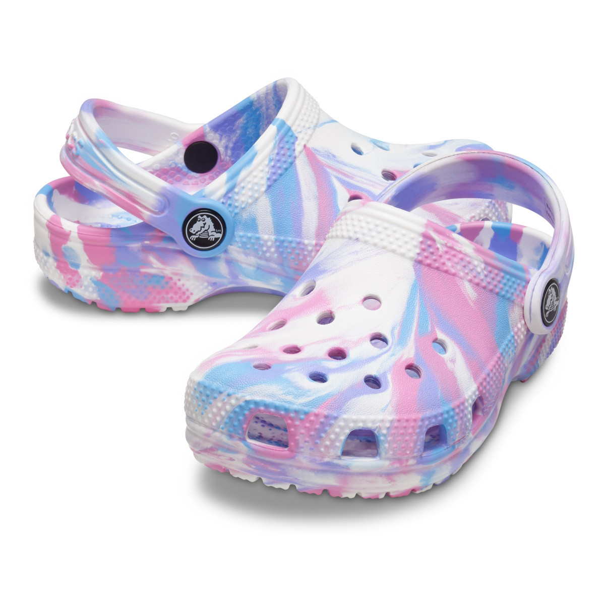 Saboti Crocs Classic Toddler Marbled Clog Multicolor - White/Pink - 3 | YEO