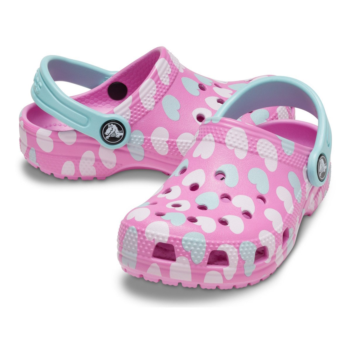 Saboti Crocs Classic Toddler Easy Icon Clog Roz - Taffy Pink/Multi - 3 | YEO