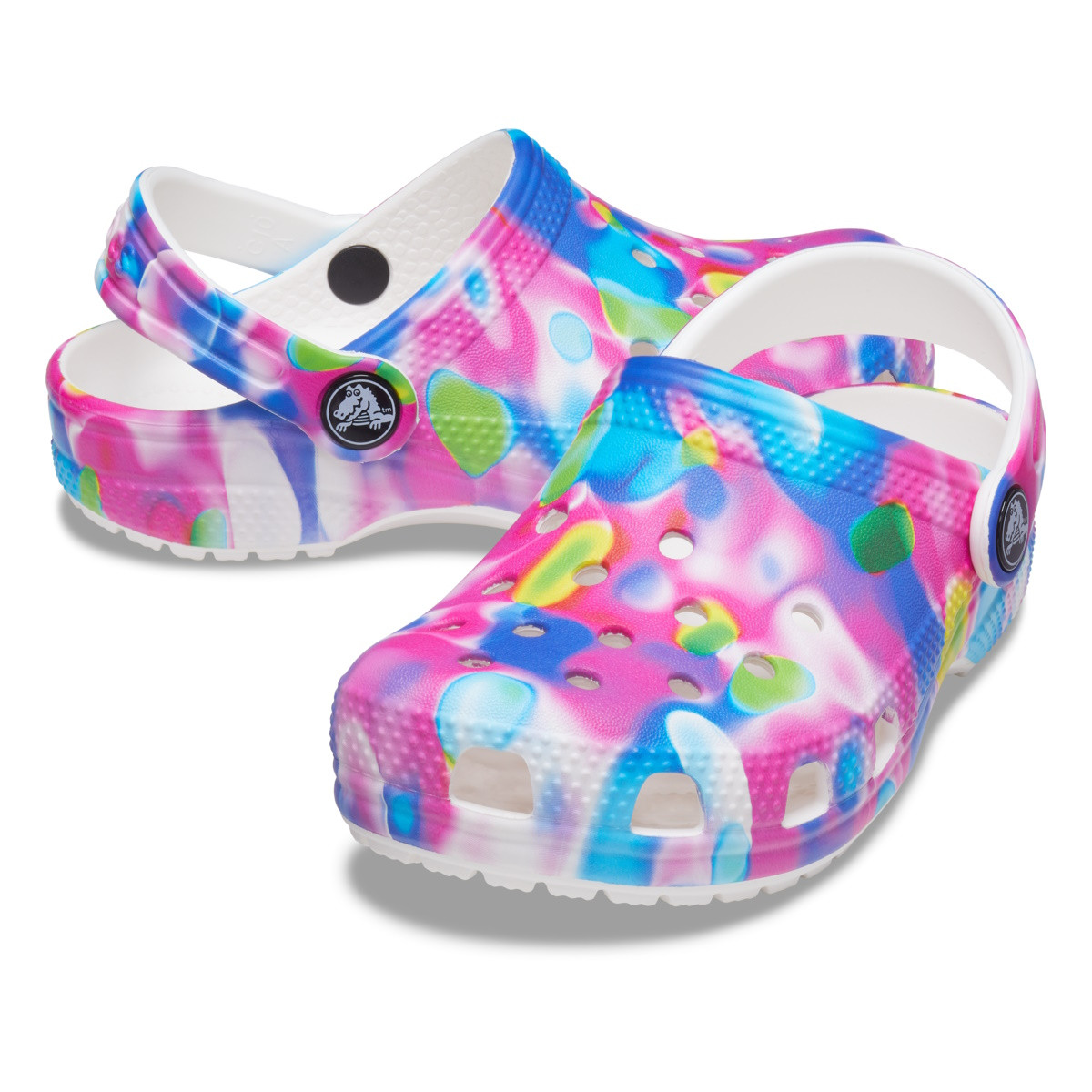 Saboti Crocs Classic Classic Solarized Clog Toddlers Multicolor - Pink/White