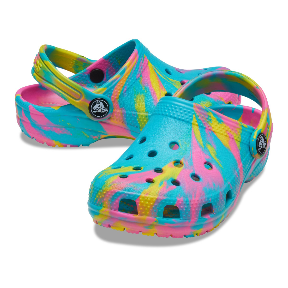 Saboti Crocs Classic Toddler Marbled Clog Multicolor  - Digital Aqua/Multi - 2 | YEO