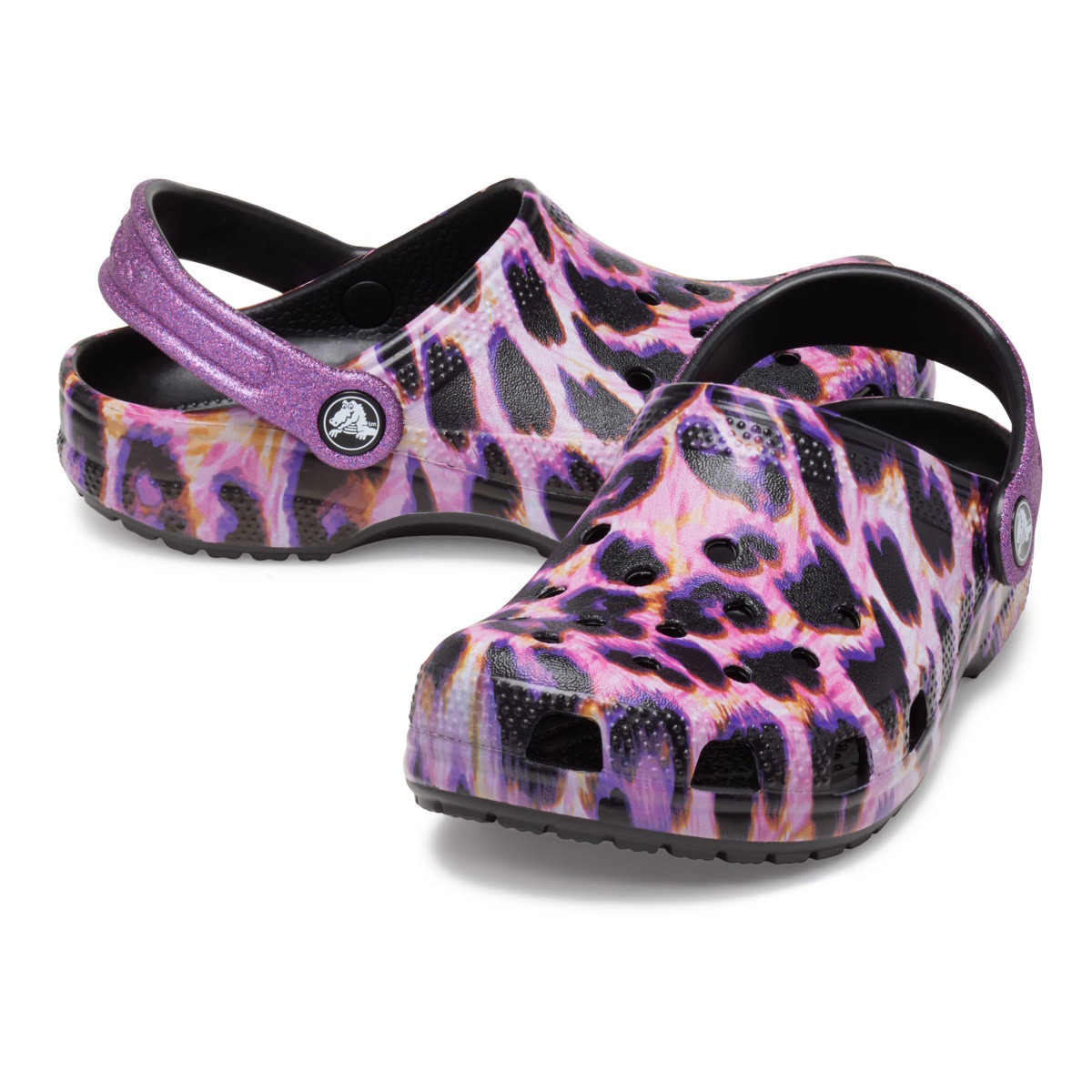 Saboti Crocs Classic Animal Print Clog Kids Multicolor - Papaya/Leopard - 3 | YEO