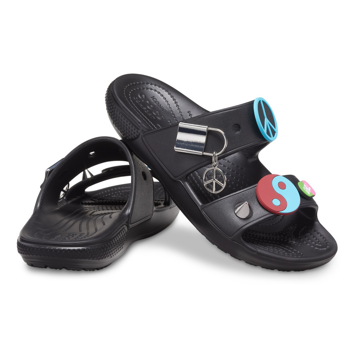 Papuci Classic Create Your Peace Sandal​ Negru - Black - 1 | YEO