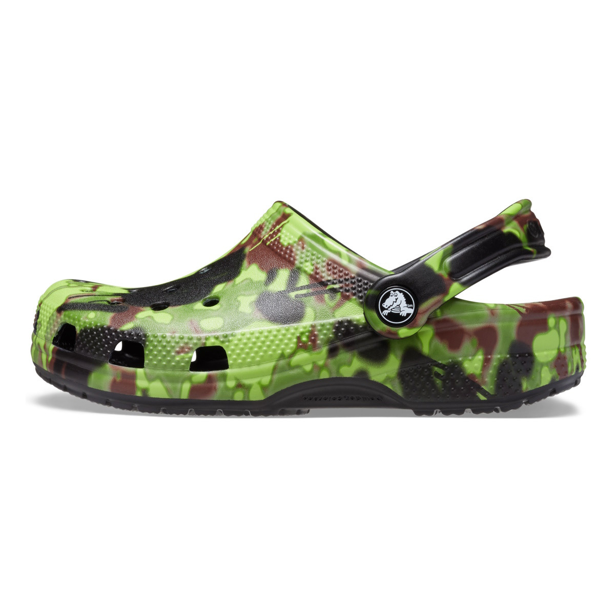 Saboti Crocs Classic Spray Camo Clog Kids Negru - Black - 2 | YEO