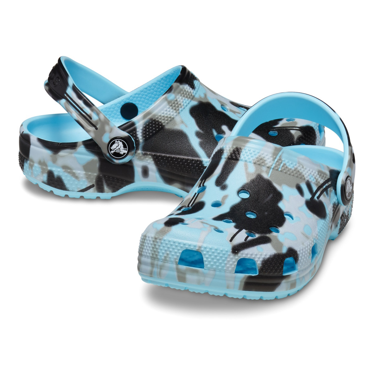 Saboti Crocs Classic Spray Camo Clog Kids Albastru - Arctic - 2 | YEO
