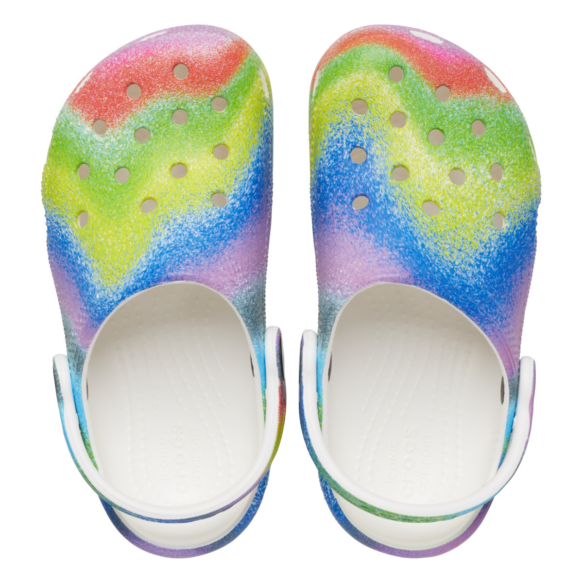 Saboti Crocs Classic Toddler Spray Dye Clog Alb - White/Multi