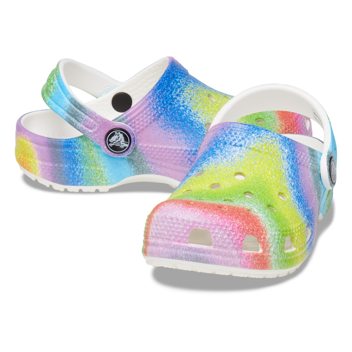 Saboti Crocs Classic Toddler Spray Dye Clog Alb - White/Multi - 2 | YEO