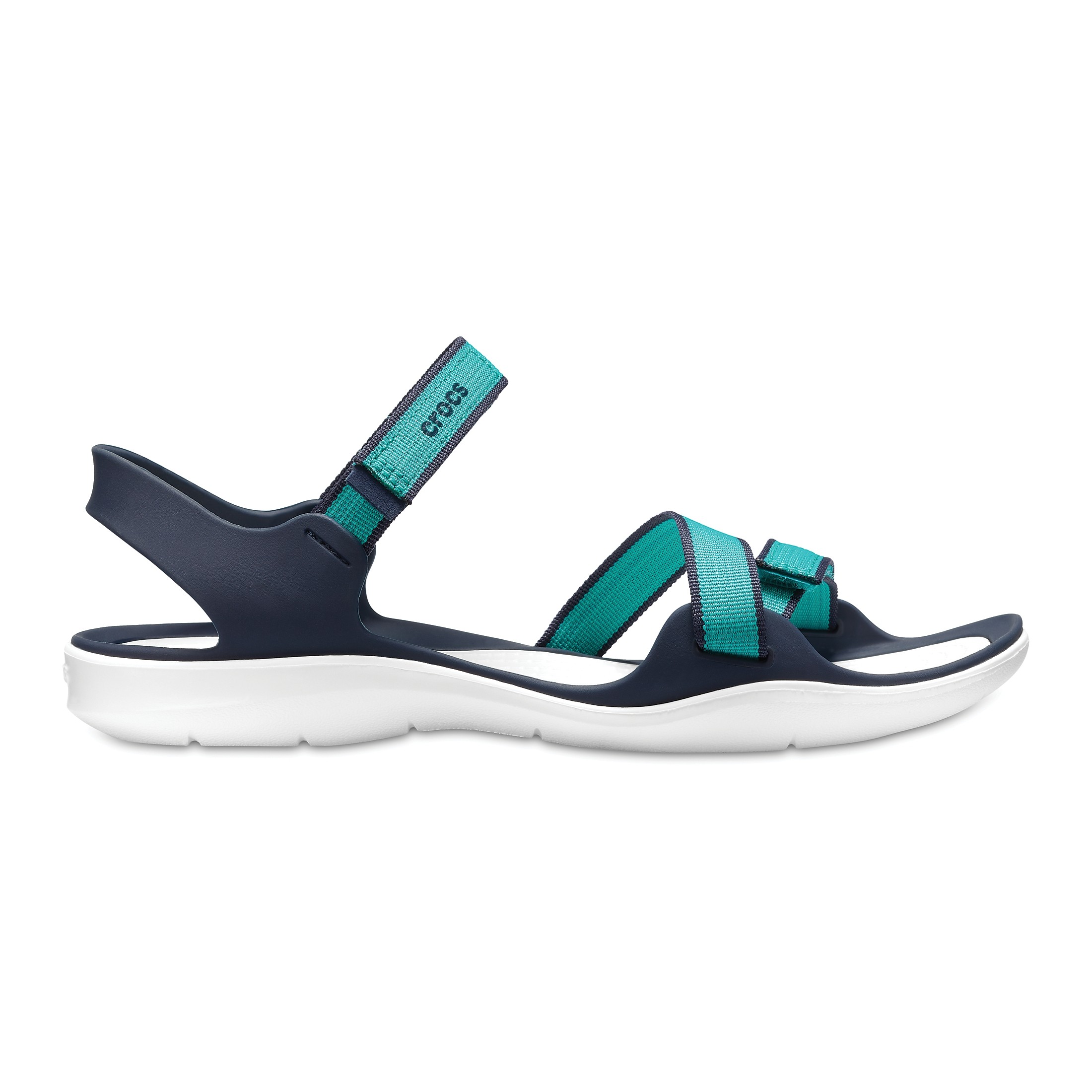 Sandale Crocs Swiftwater Webbing Sandal Albastru – Tropical Teal Albastru imagine 2022