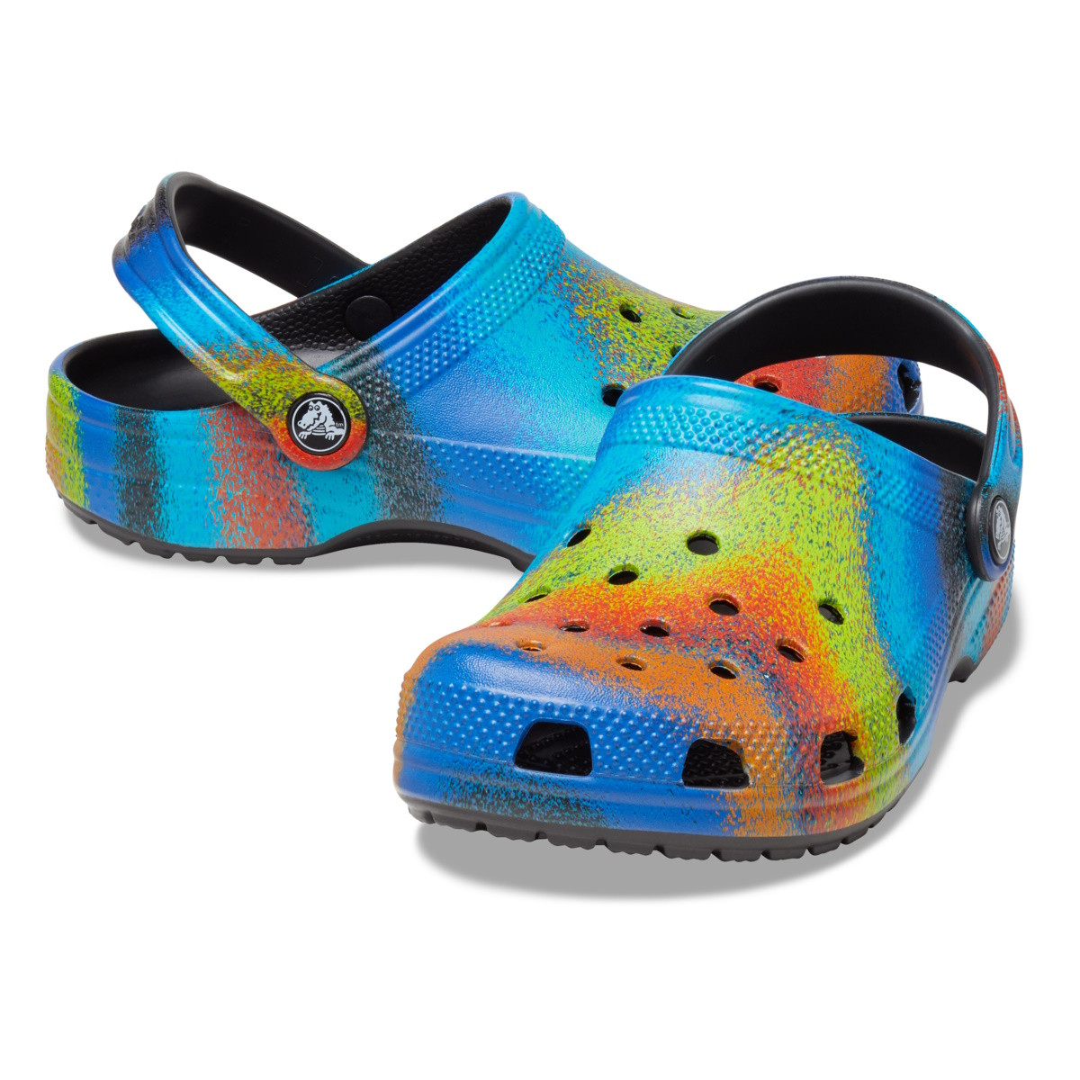 Saboti Crocs Classic Spray Dye Clog Kids Multicolor - Black/Multi - 2 | YEO