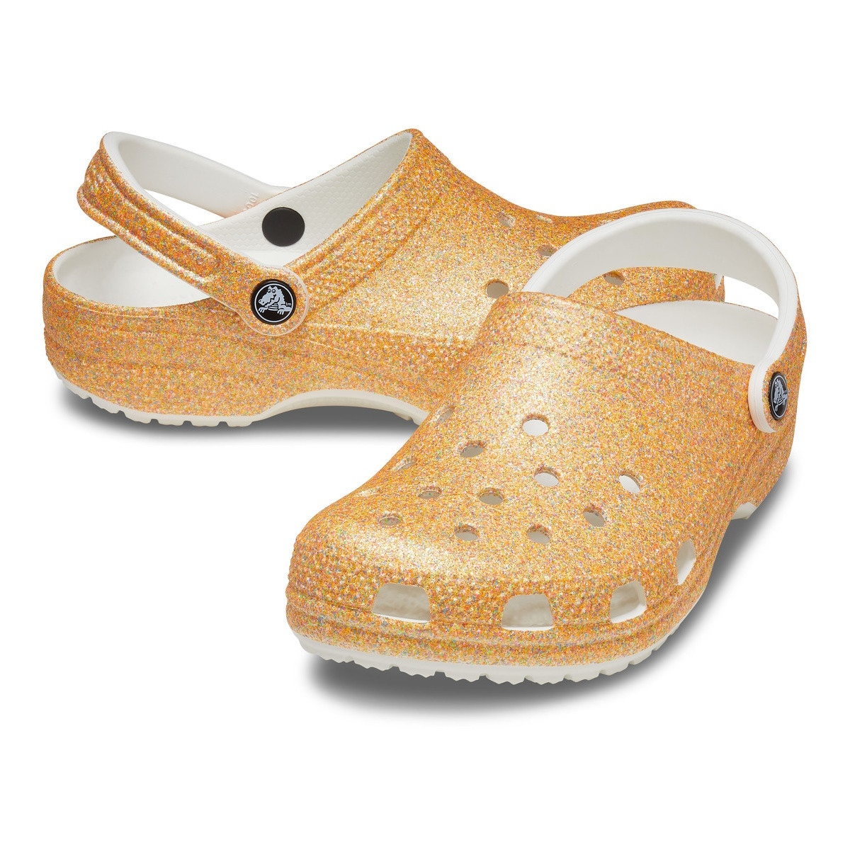 Saboți Crocs Classic Glitter Clog Portocaliu - Orange Sorbet - 2 | YEO