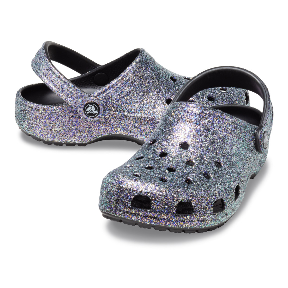 Saboți Crocs Classic Glitter Clog Multicolor - Black/Multi - 2 | YEO