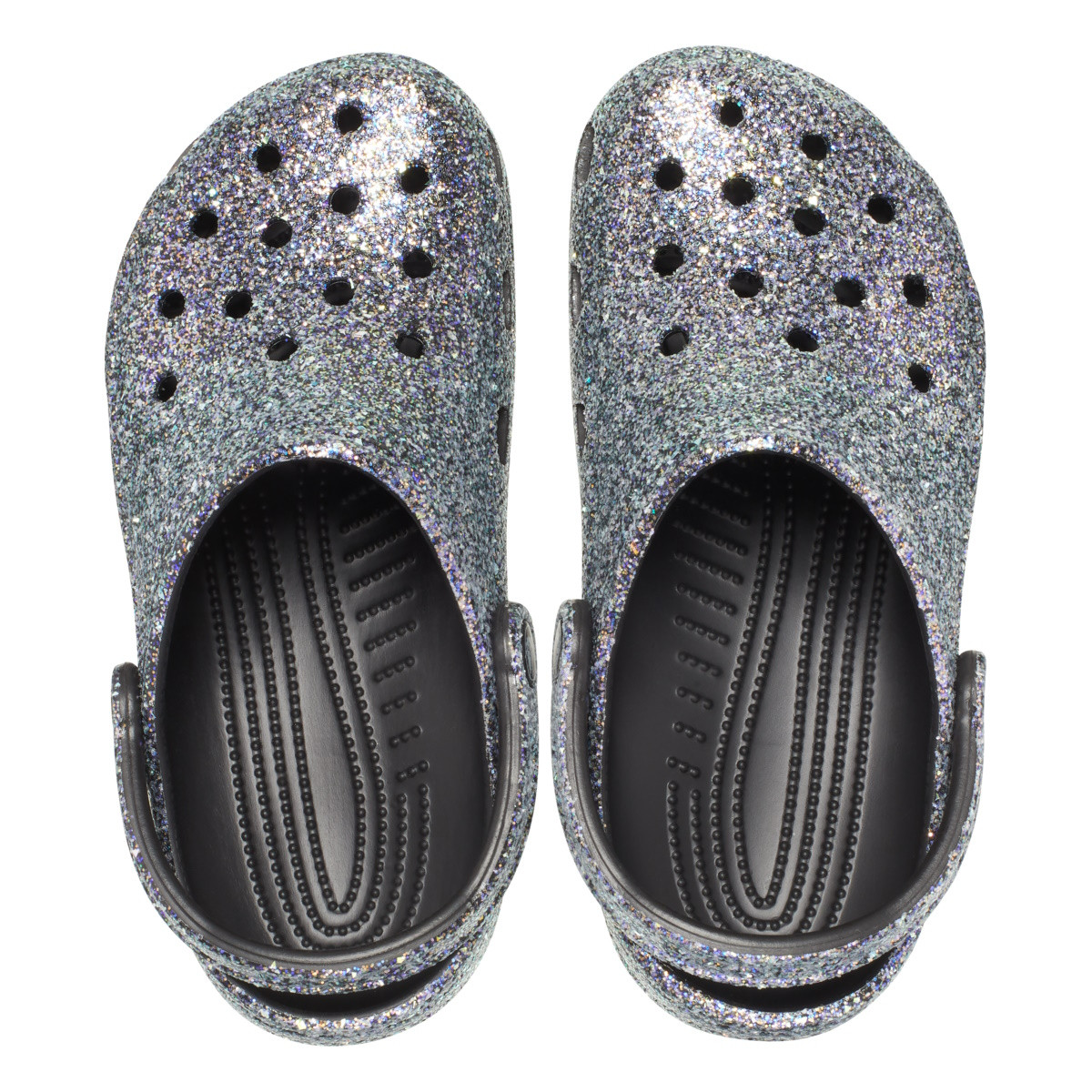 Saboți Crocs Classic Glitter Clog Multicolor - Black/Multi