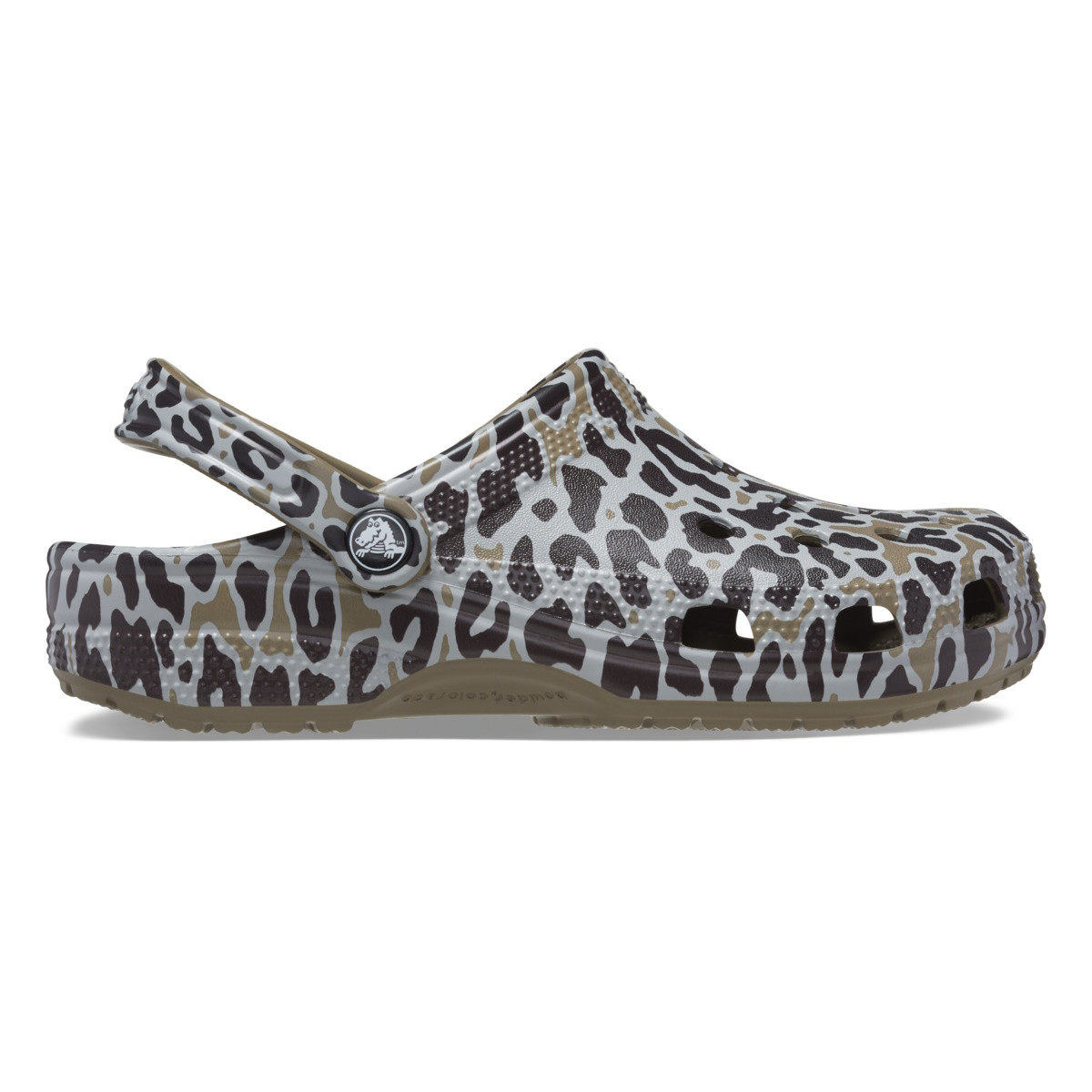 Saboti Crocs Classic Animal Print Clog Maro - Khaki/Leopard