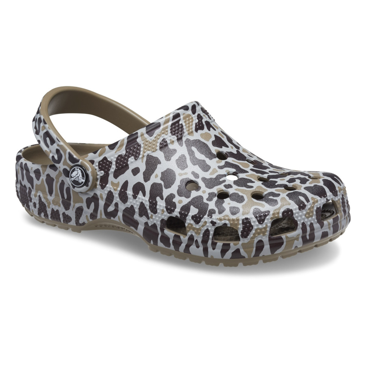 Saboți Crocs Classic Animal Print Clog Maro - Khaki/Leopard - 1 | YEO