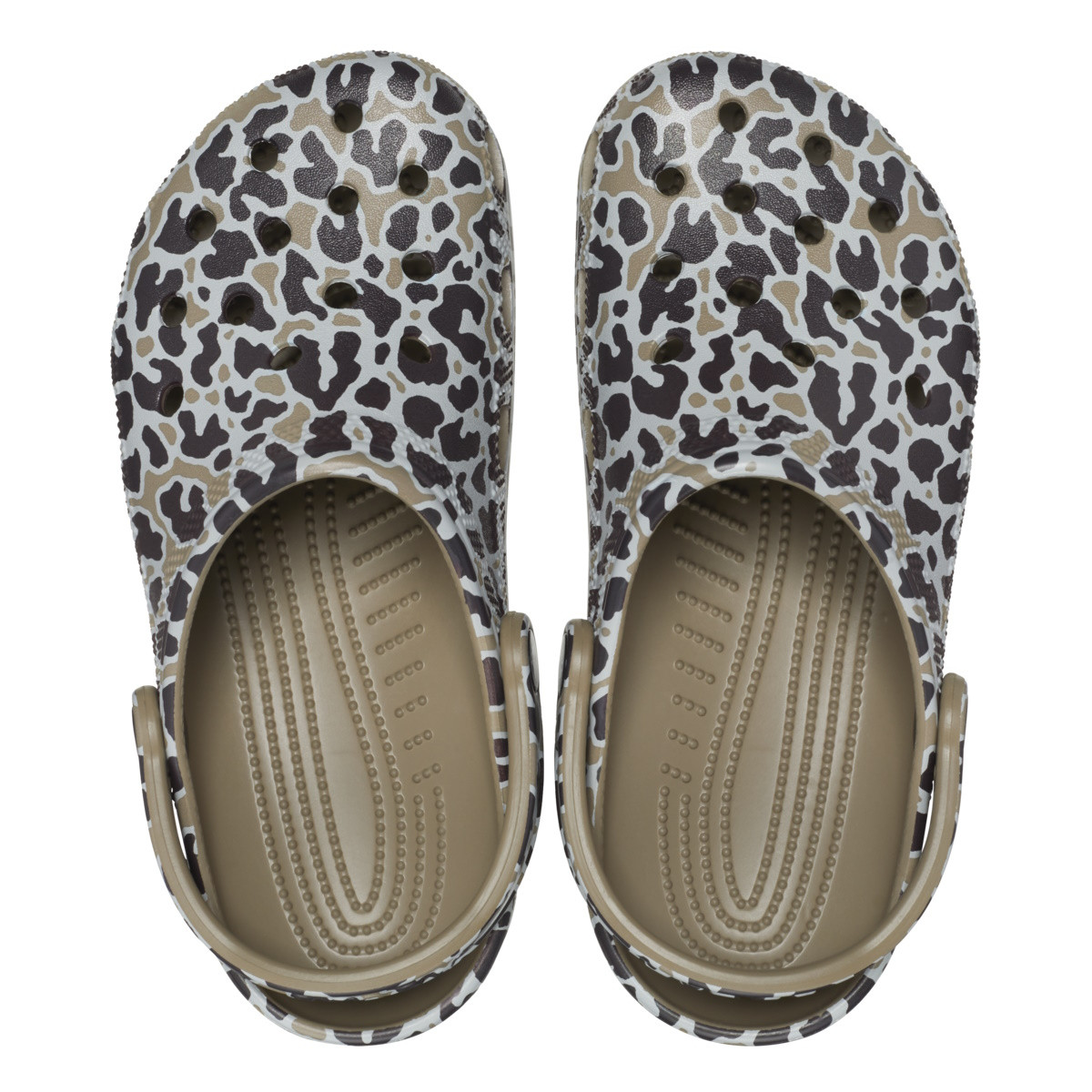 Saboți Crocs Classic Animal Print Clog Maro - Khaki/Leopard - 2 | YEO