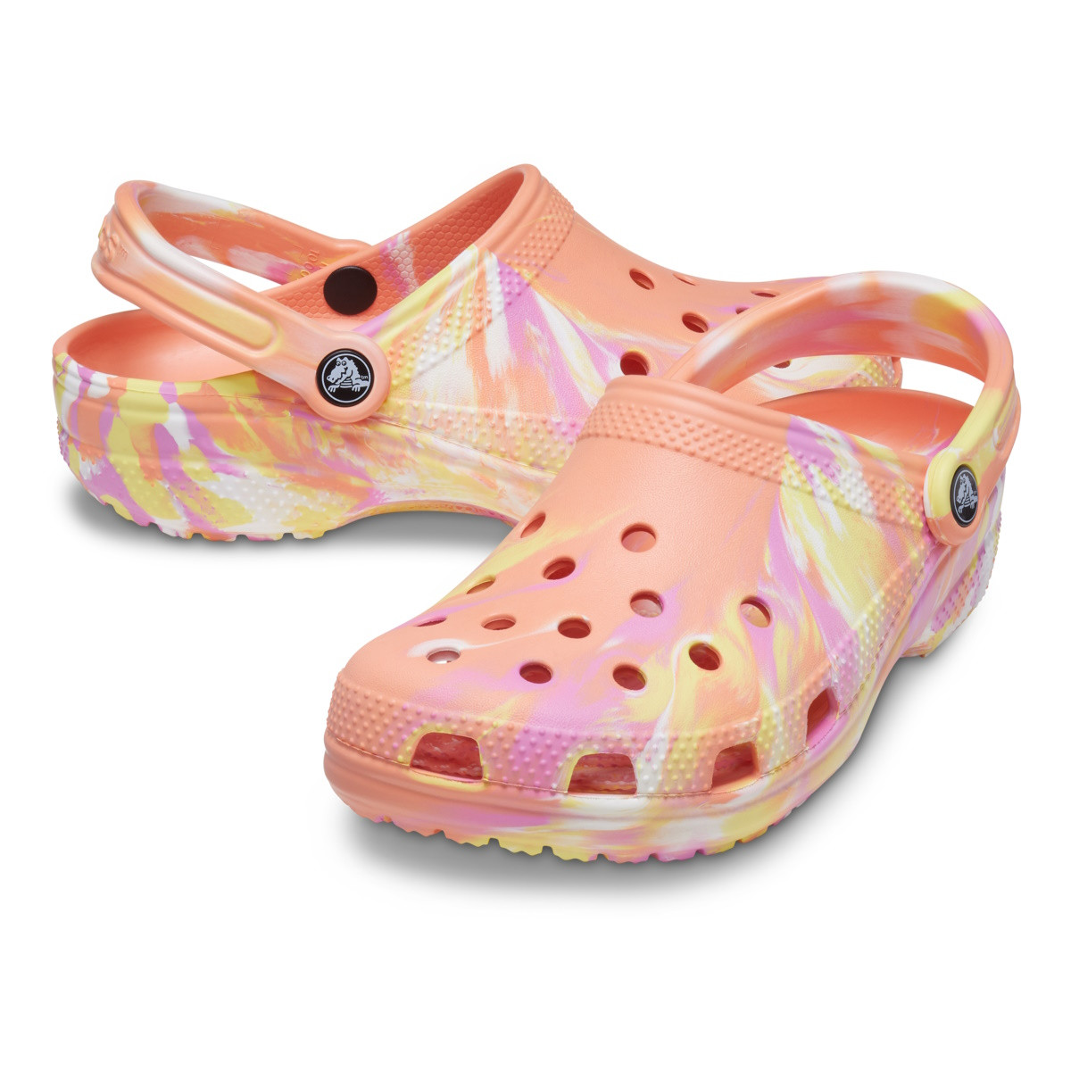 Saboți Crocs Classic Marbled Clog Multicolor - Papaya/Multi - 2 | YEO