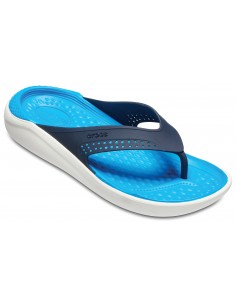 Slapi Crocs LiteRide Flip Albastru - Navy/White 2