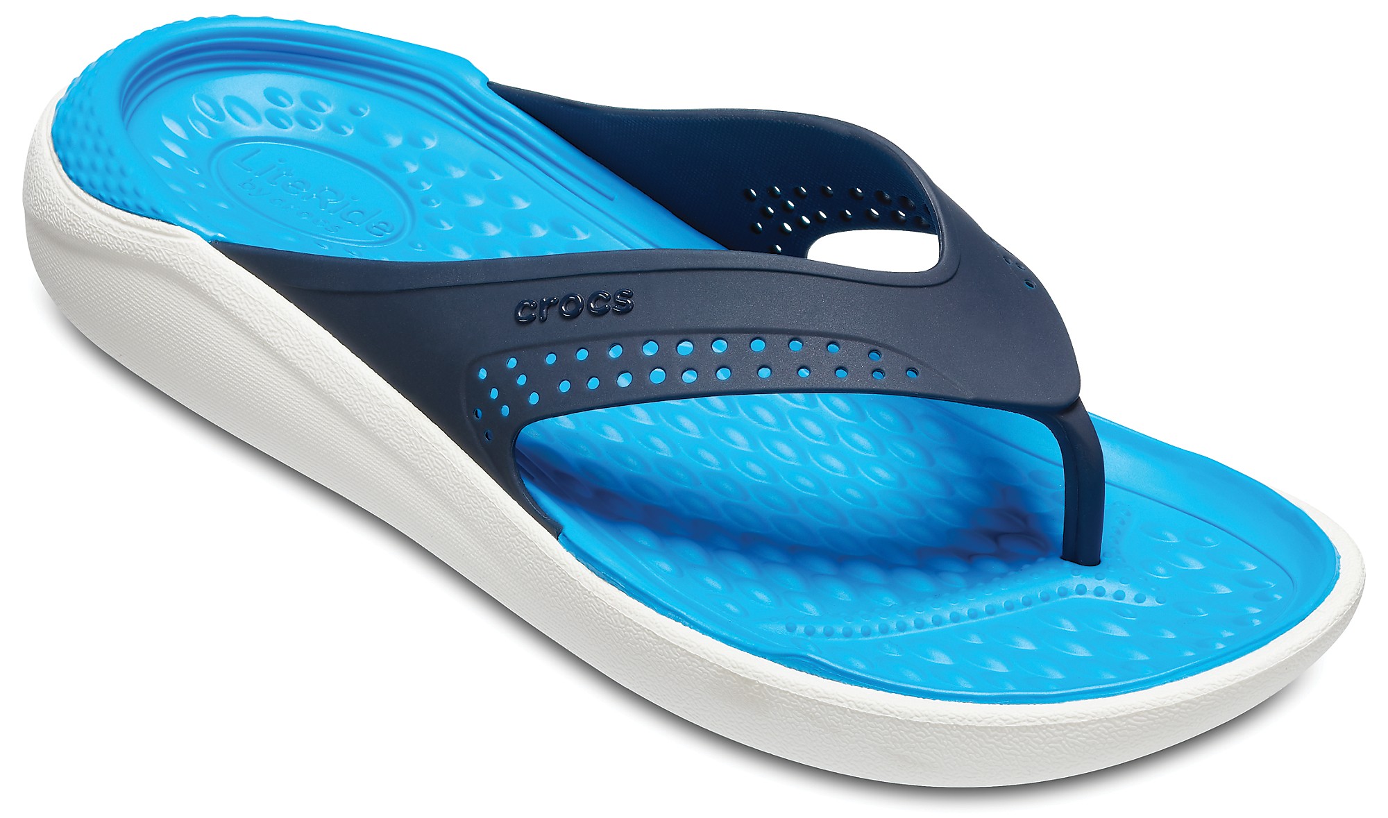 Slapi Crocs LiteRide Flip Albastru - Navy/White - 1 | YEO