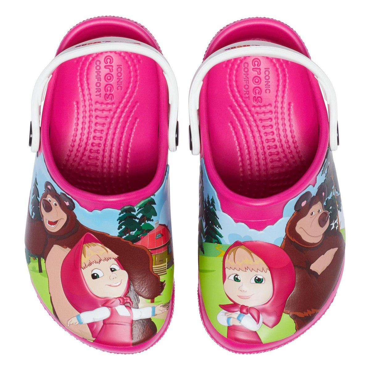 Saboti Crocs Fun Lab Masha Bear Patch Clog Kids Roz - Candy Pink