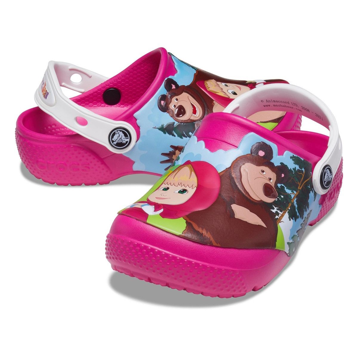 Saboti Crocs Fun Lab Masha Bear Patch Clog Kids Roz - Candy Pink - 2 | YEO