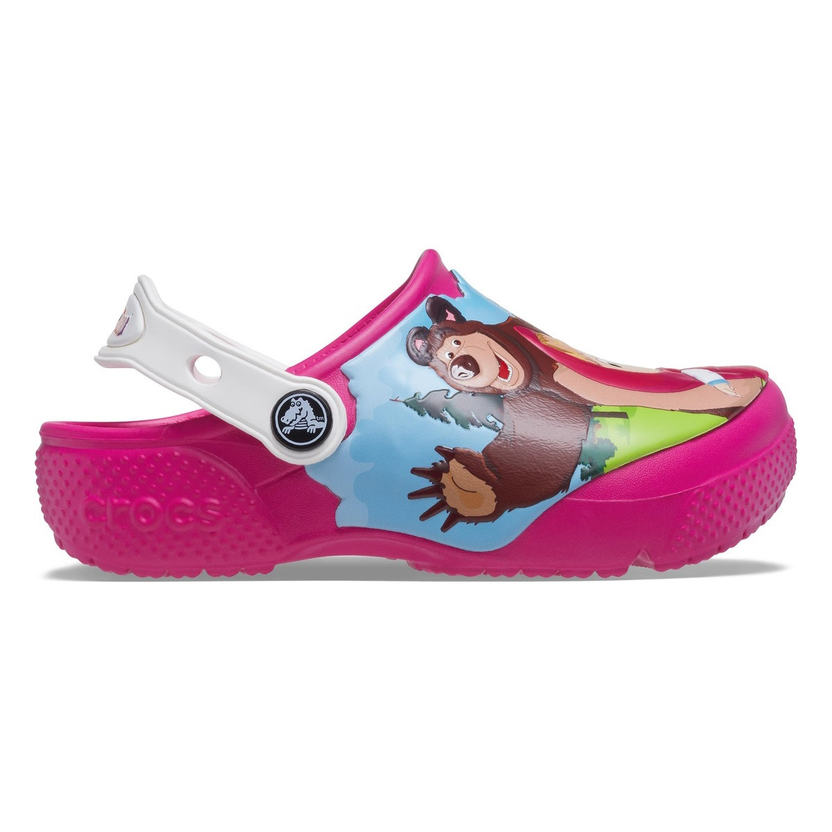 Saboti Crocs Fun Lab Masha Bear Patch Clog Kids Roz - Candy Pink - 3 | YEO