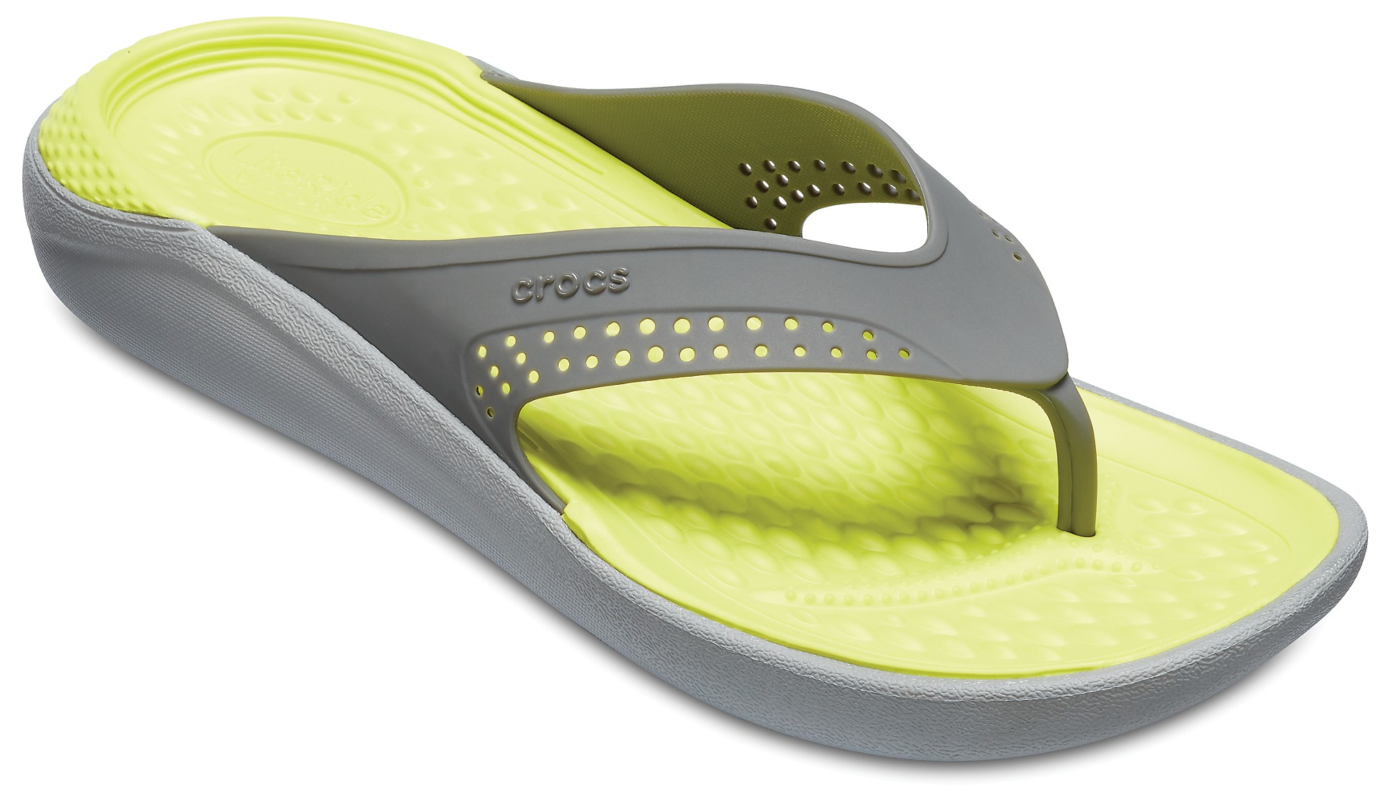 Slapi Crocs LiteRide Flip Gri - Slate Grey/Light Grey - 1 | YEO