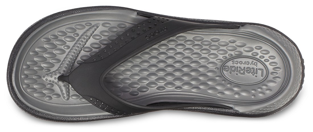 Slapi Crocs LiteRide Flip Negru - Black/Slate Grey - 2 | YEO