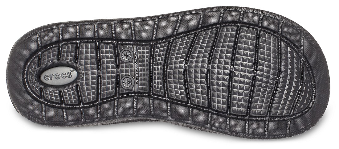 Slapi Crocs LiteRide Flip Negru - Black/Slate Grey - 3 | YEO