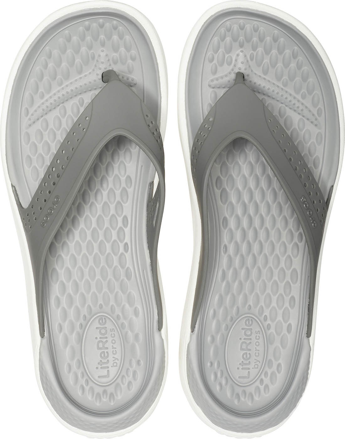 Slapi Crocs LiteRide Flip Gri - Smoke/White