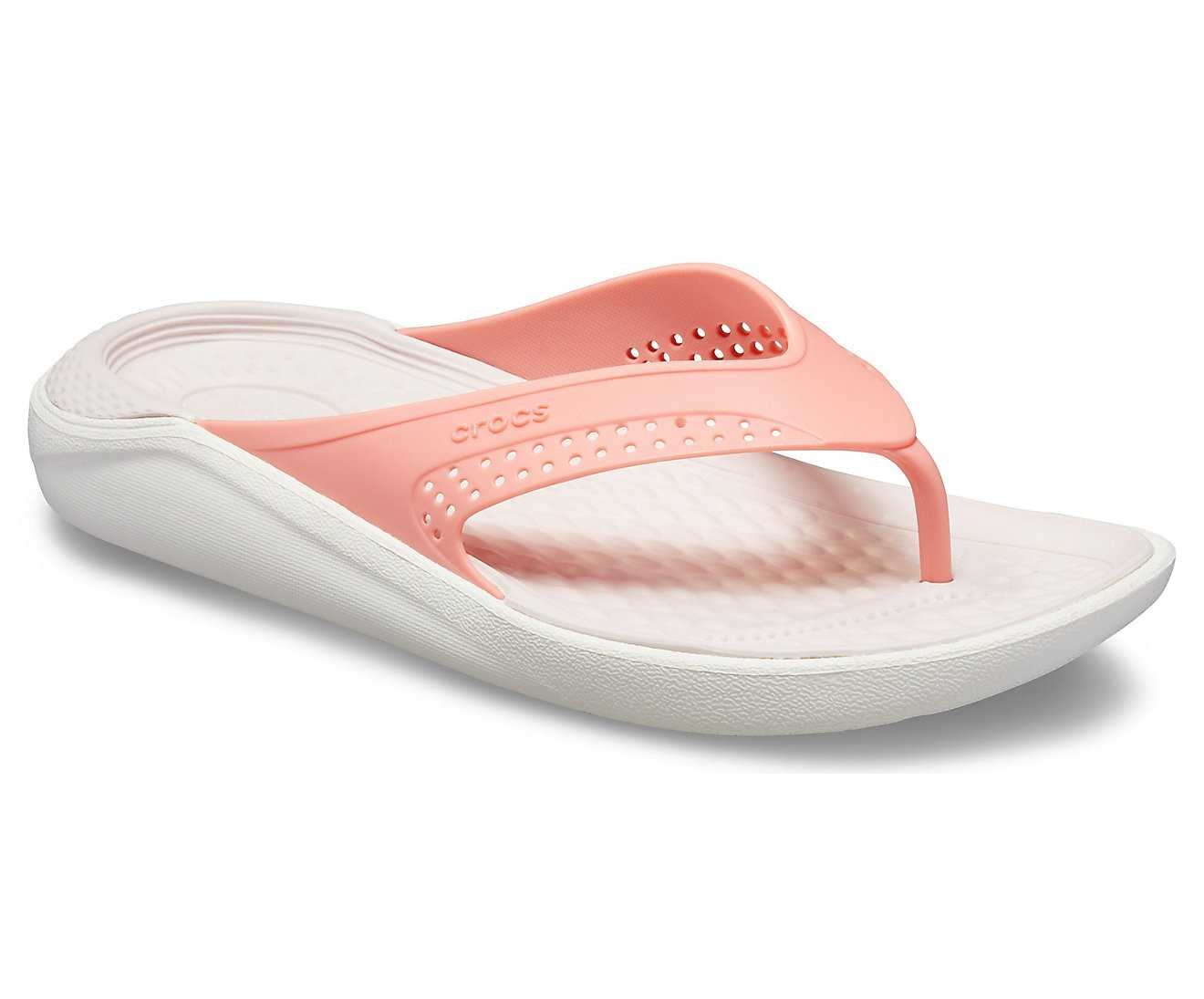 Slapi Crocs LiteRide Flip Pepene - Melon/White - 1 | YEO
