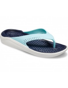 Slapi Crocs LiteRide Flip Albastru - Ice Blue/Almost White 2