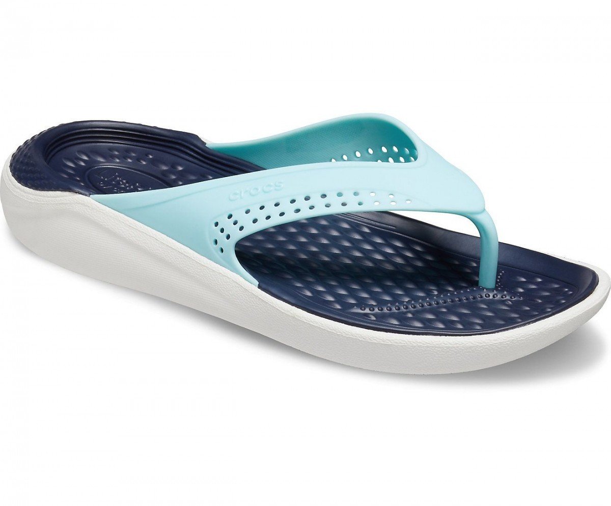 Slapi Crocs LiteRide Flip Albastru - Ice Blue/Almost White - 1 | YEO