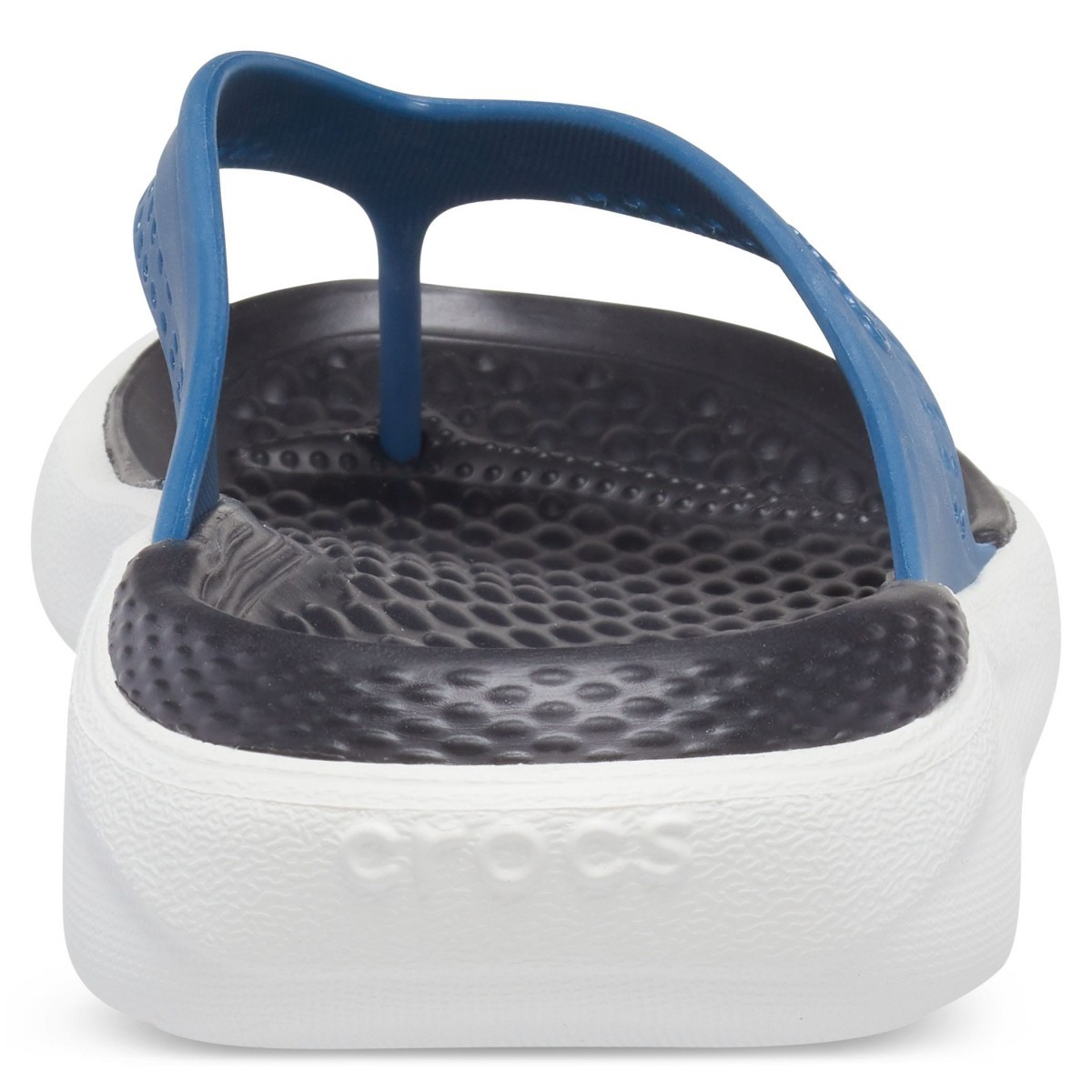 Slapi Crocs LiteRide Flip Albastru - Vivid Blue/Almost White - 2 | YEO