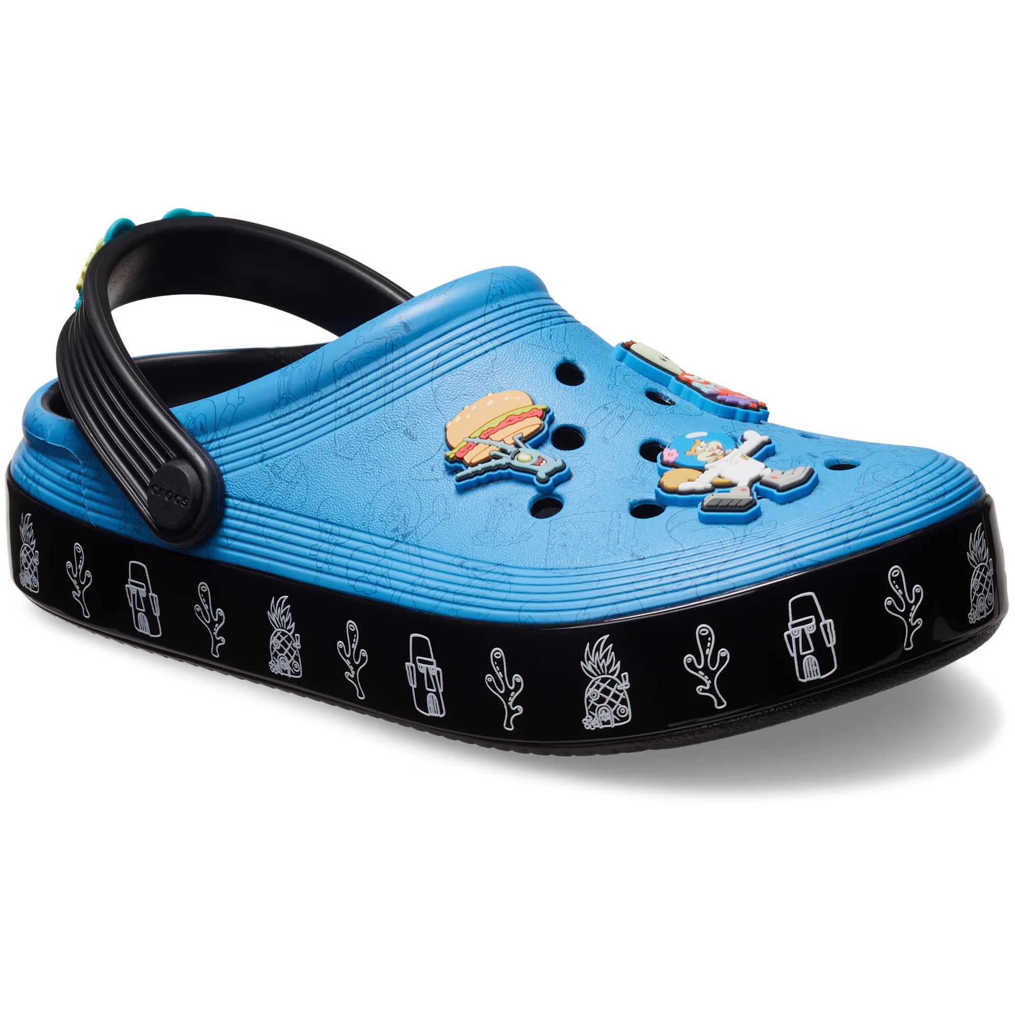 Saboti Crocs Spongebob Multi Off Court Clog Kids Negru - Black - 2 | YEO