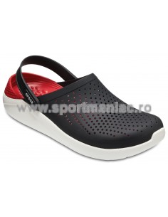 Saboti Crocs LiteRide Clog Negru - Black/White 2
