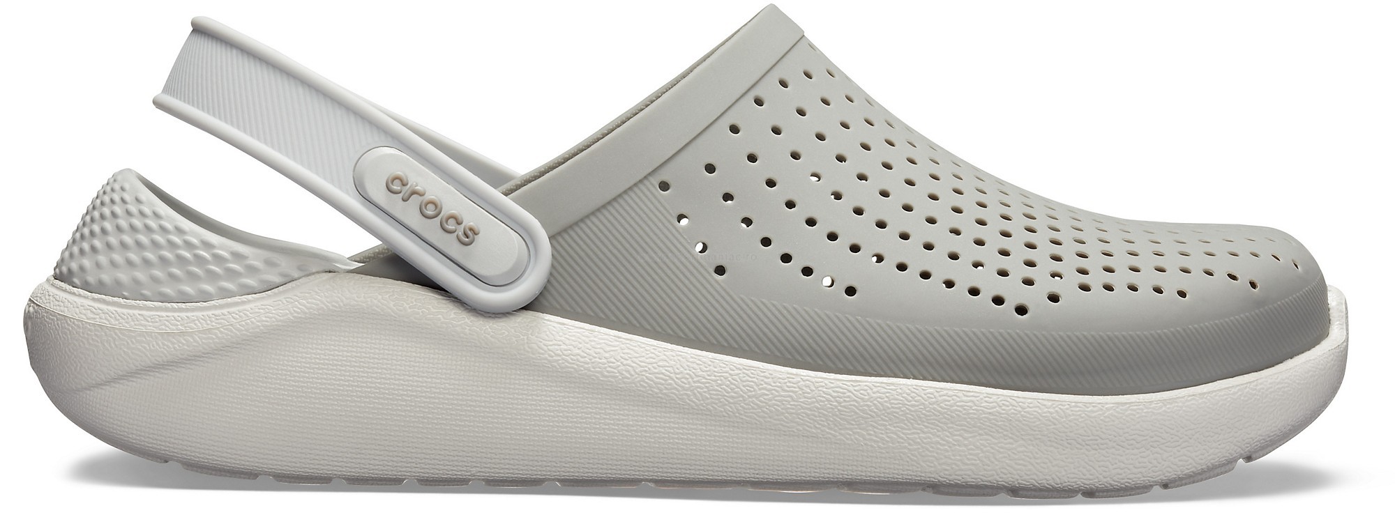 Saboti Crocs LiteRide Clog Gri – Smoke/White Crocs imagine 2022