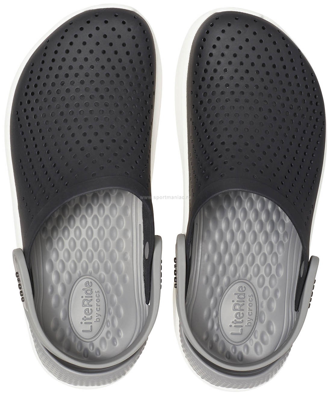 Saboti Crocs LiteRide Clog Negru - Black/Smoke - 2 | YEO
