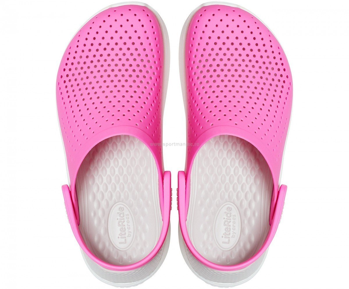 Saboti Crocs LiteRide Clog Roz - Electric Pink/White - 2 | YEO