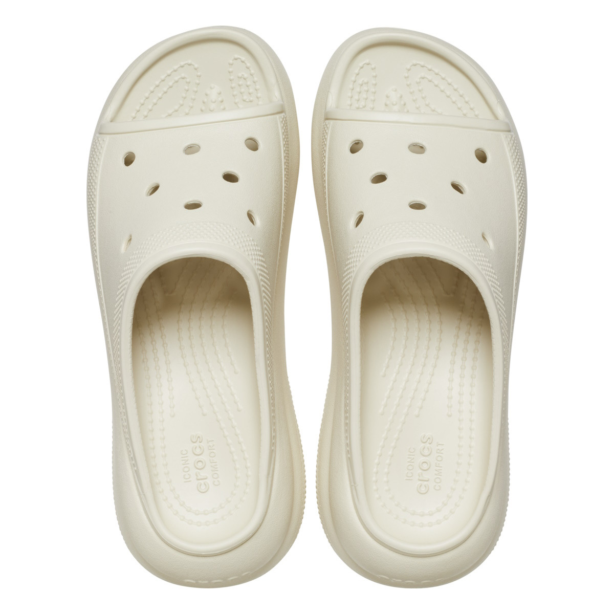 Papuci Crocs Classic Crush Slide Bej - Bone - 4 | YEO