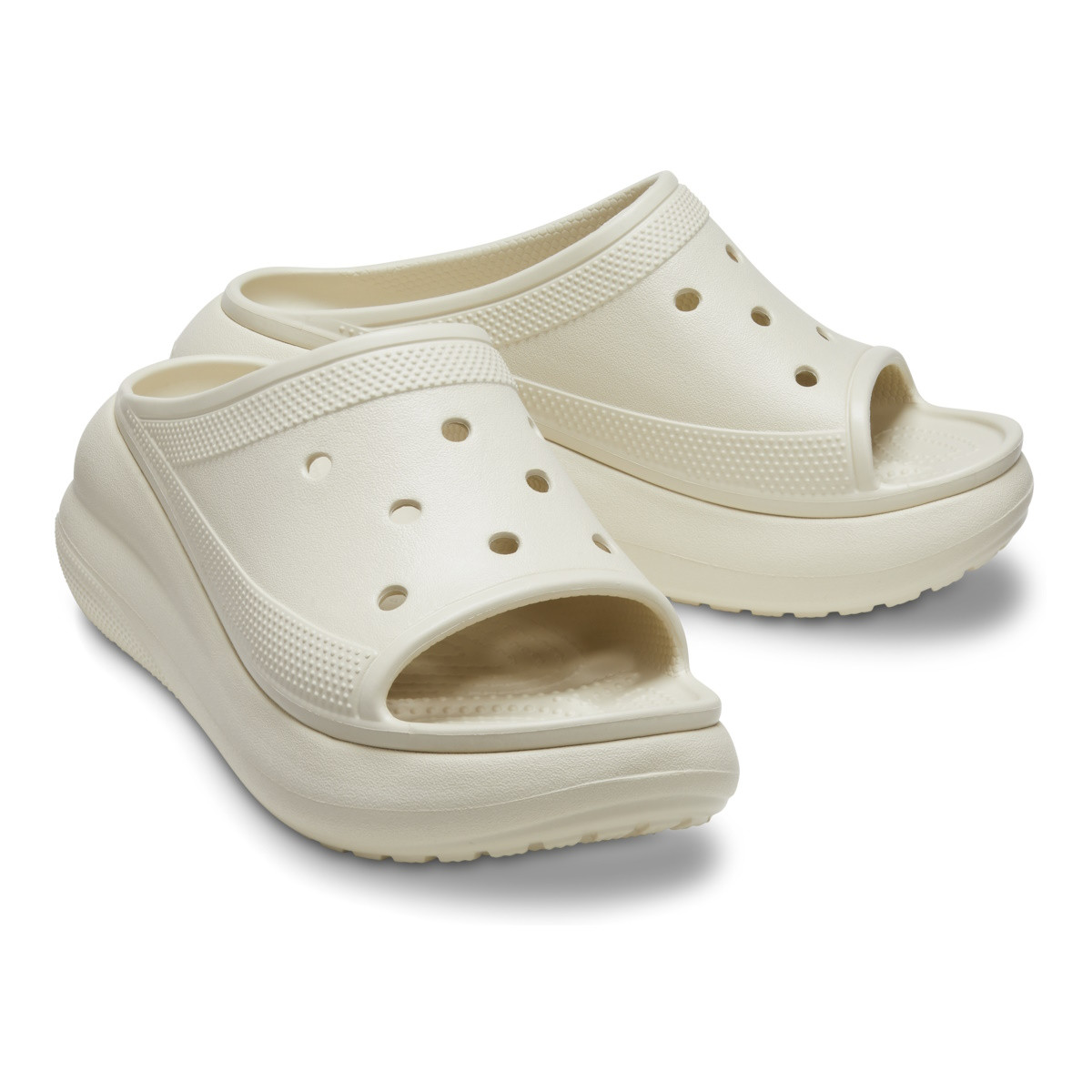 Papuci Crocs Classic Crush Slide Bej - Bone - 3 | YEO